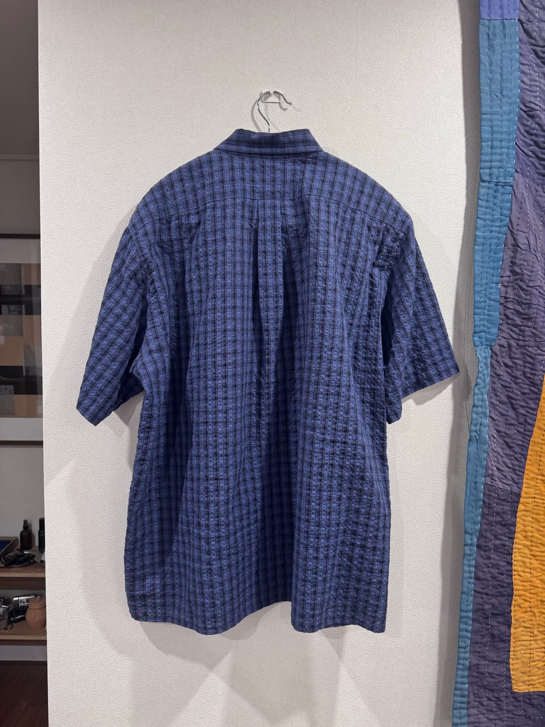 휴먼 메이드 체크 BD 숏슬리브 셔츠 네이비 상품이미지2