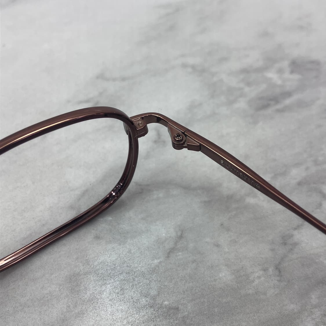 C97 블루마린 Blumarine 유광 브론즈 캣아이 스퀘어 메탈테 안경 상품이미지3