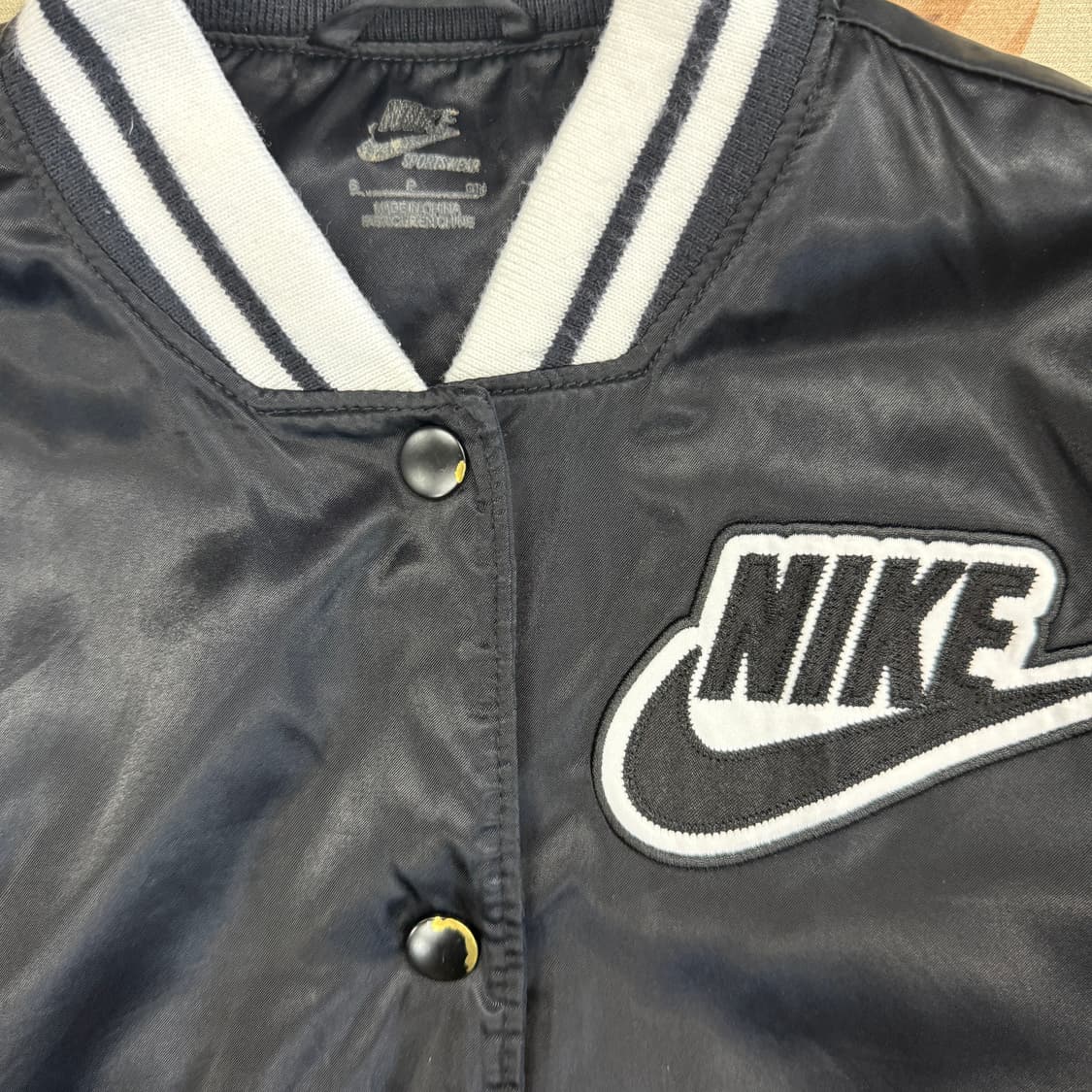 (S)10s 나이키 NIKE 세틴 바시티 자켓(블랙,검흰) 상품이미지2