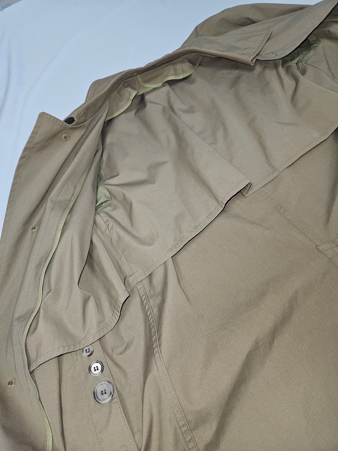 런던포그 히든버튼 싱글 트렌치코트 빈티지 베이지 국내 M 상품이미지6