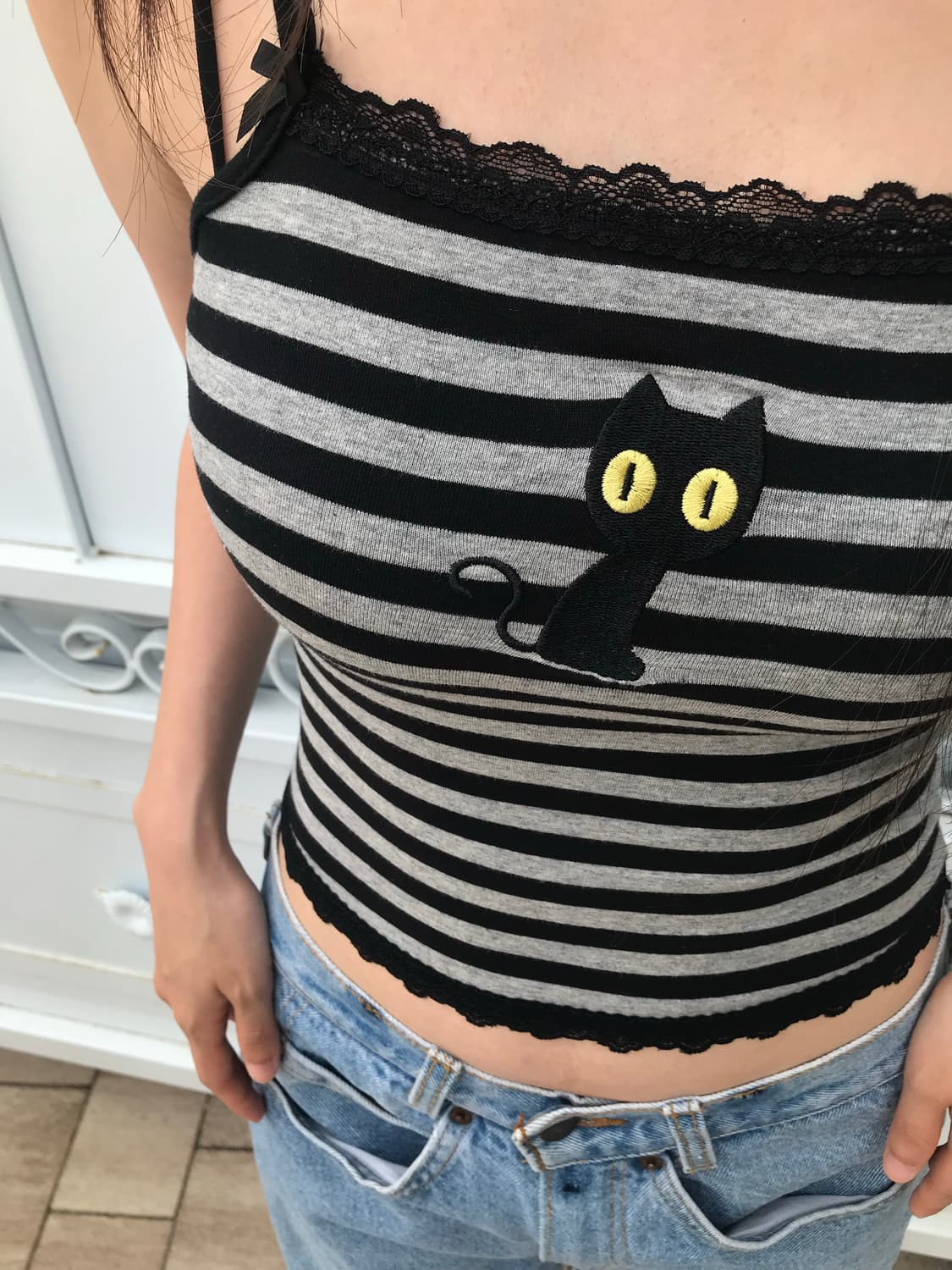 vintage cat sleeveless  상품이미지5