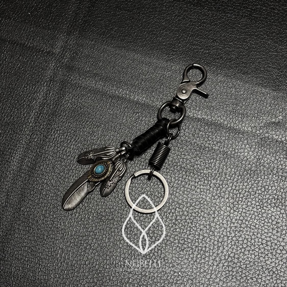 🌗 Turquoise feather keyring / 터키석 깃털 키링 상품이미지7