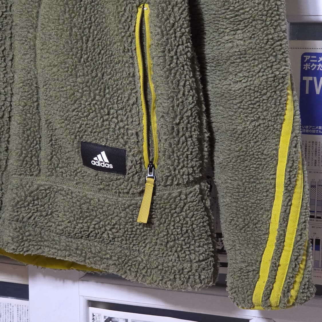 아디다스 카키 리버시블 플리스 후드 점퍼 상품이미지4