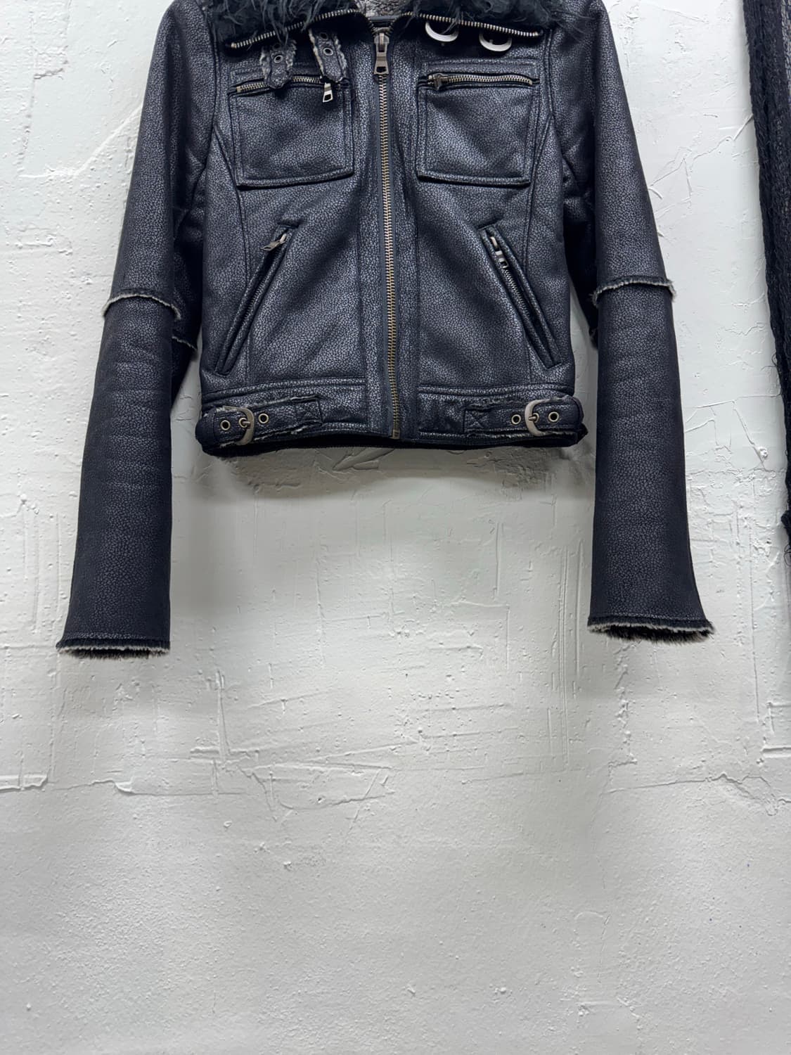 Unknown 00s vkei trimming crow fur jacke 상품이미지5