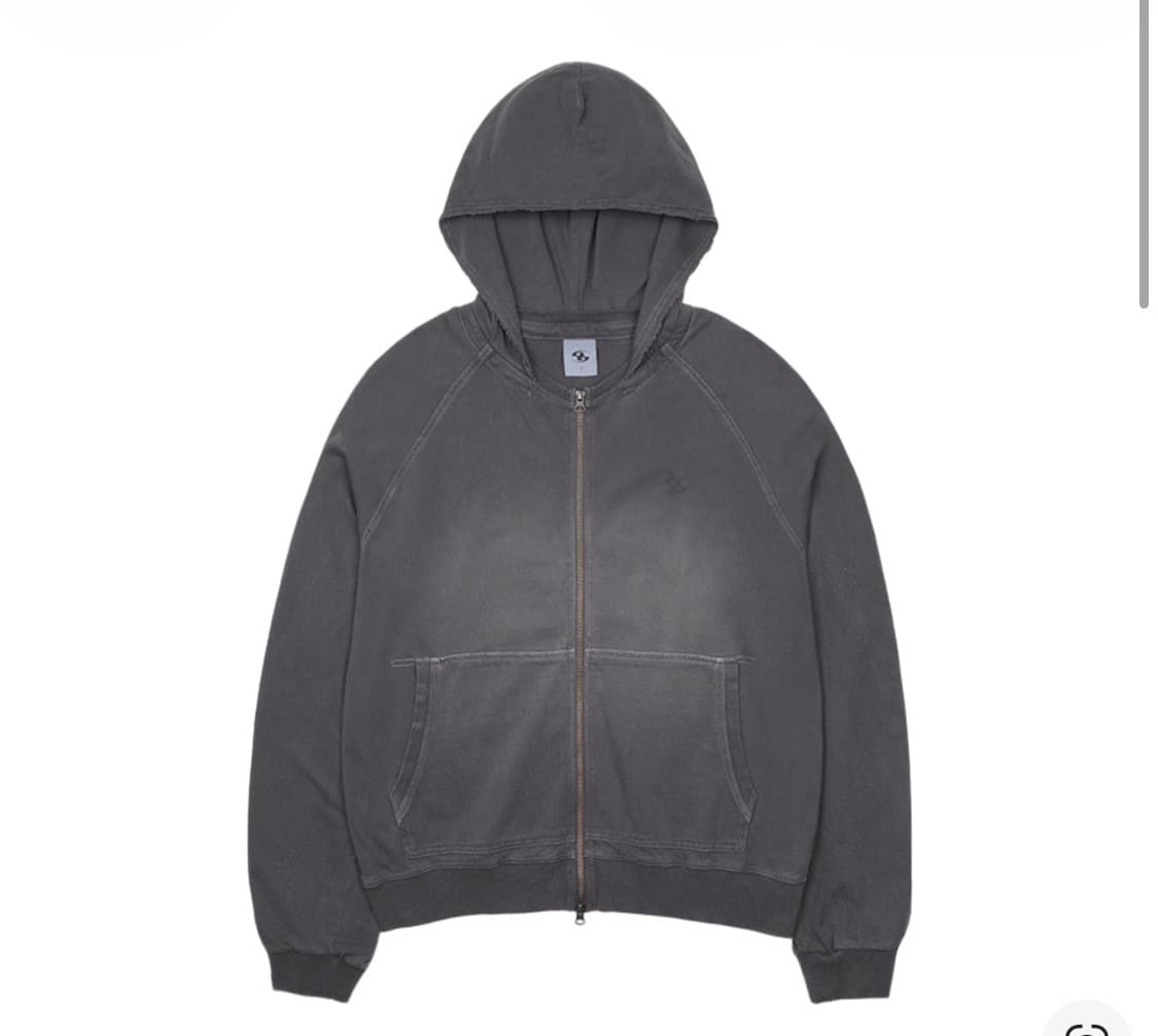 산산기어 워시드 후디 집업 차콜 2 상품이미지1