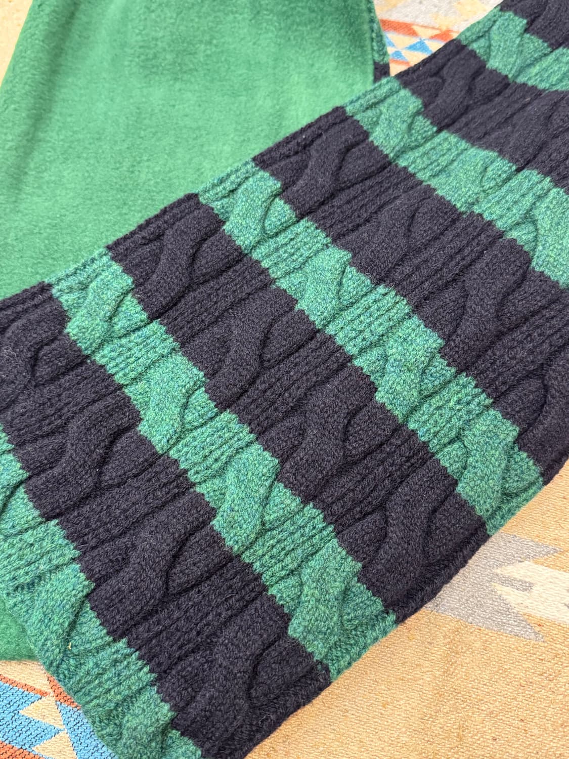 [OS] 빔즈 플러스 케이블 스트라이프 울 플리스 머플러 상품이미지6