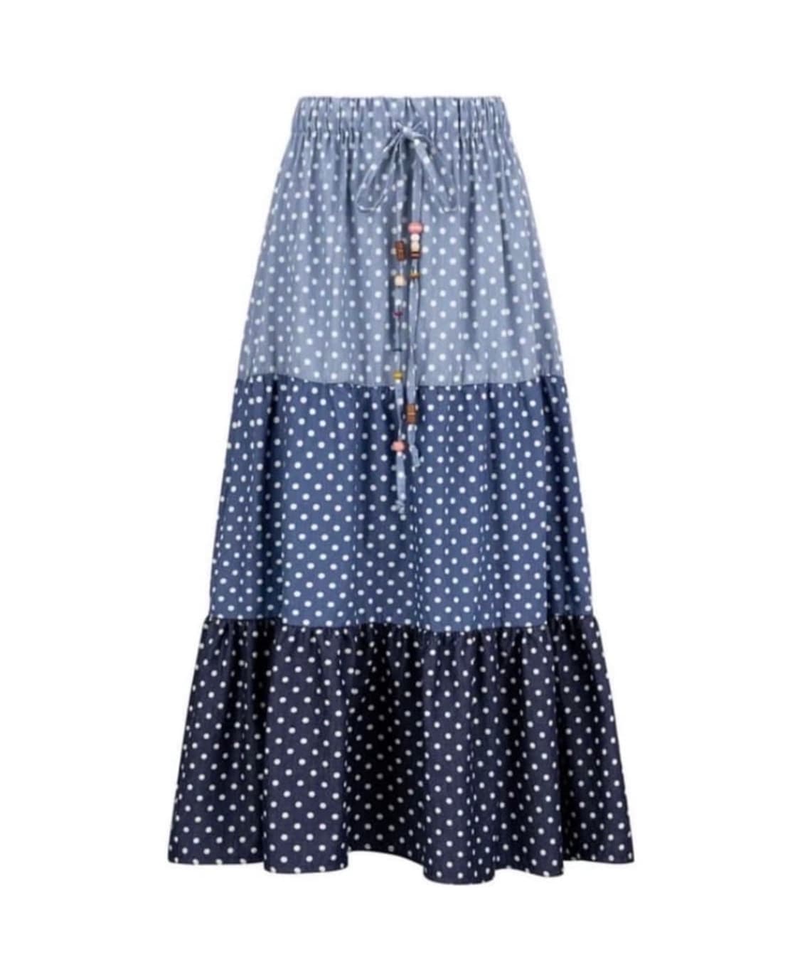 샵페어리 데님 도트 맥시스커트 상품이미지3