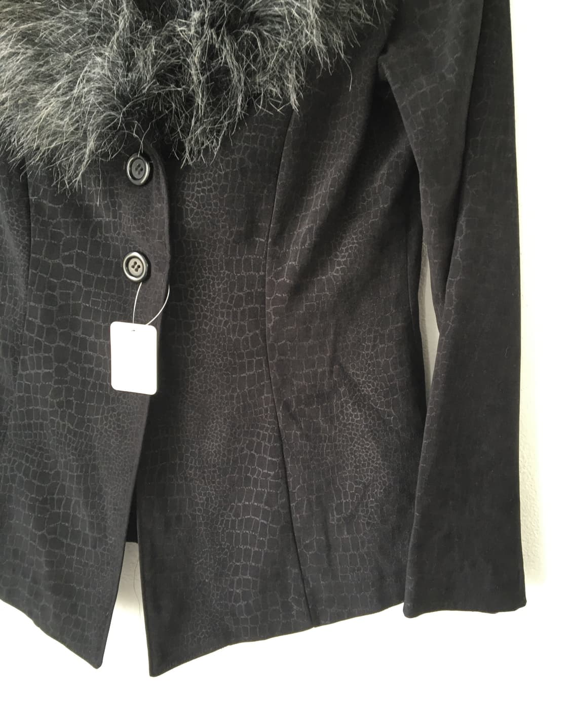 Fur trimming python mood jaacket 상품이미지3