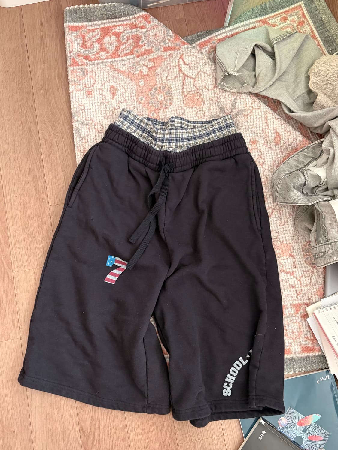 TRUNK LAYERED SWEATSHORTS [NAVY] 상품이미지1