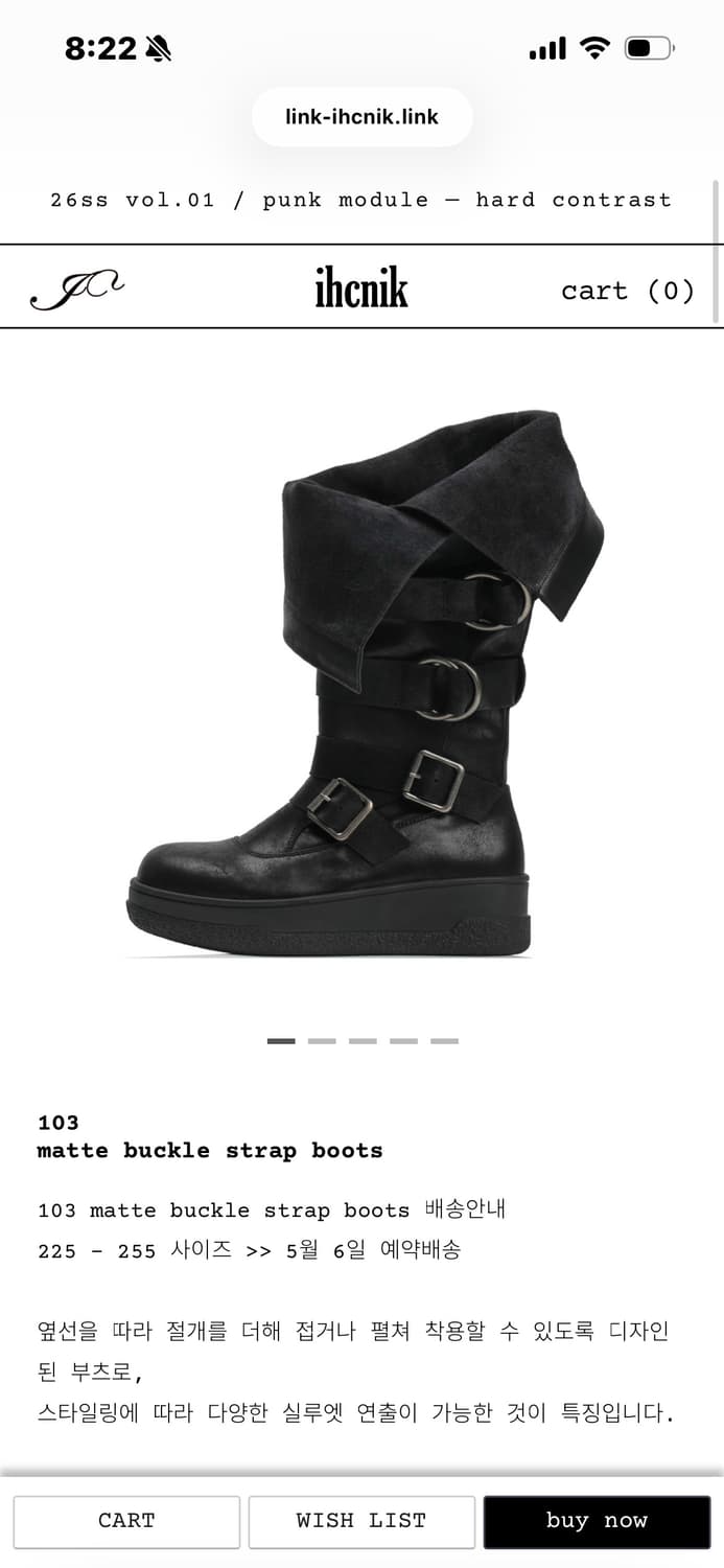 ihcnik matte buckle strap boots 상품이미지1