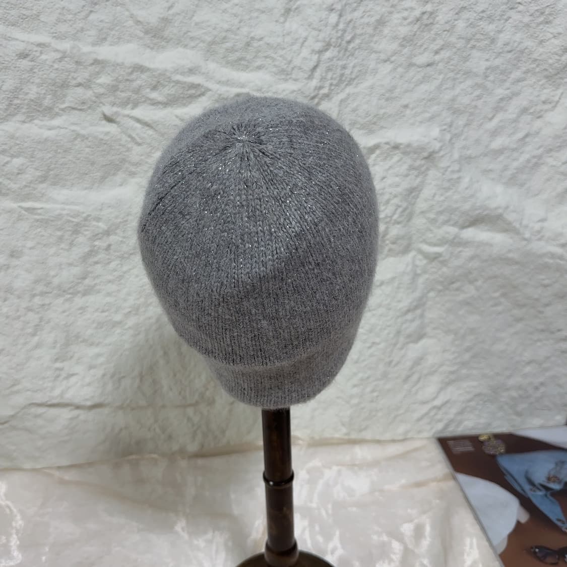 빈티지 연한 그레이 비니모자 토끼털 모자 상품이미지3