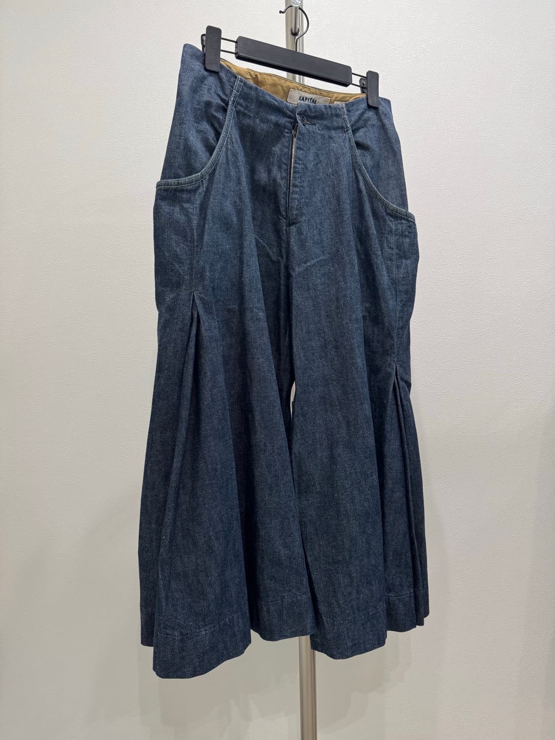 캐피탈 인디고 데님 플리츠 와이드 팬츠 상품이미지1
