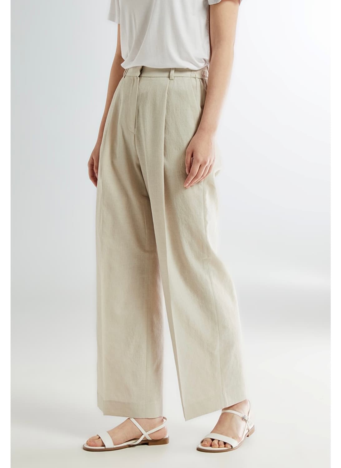 스파오 린넨라이크 원턱 와이드 슬랙스 (새상품) 상품이미지2