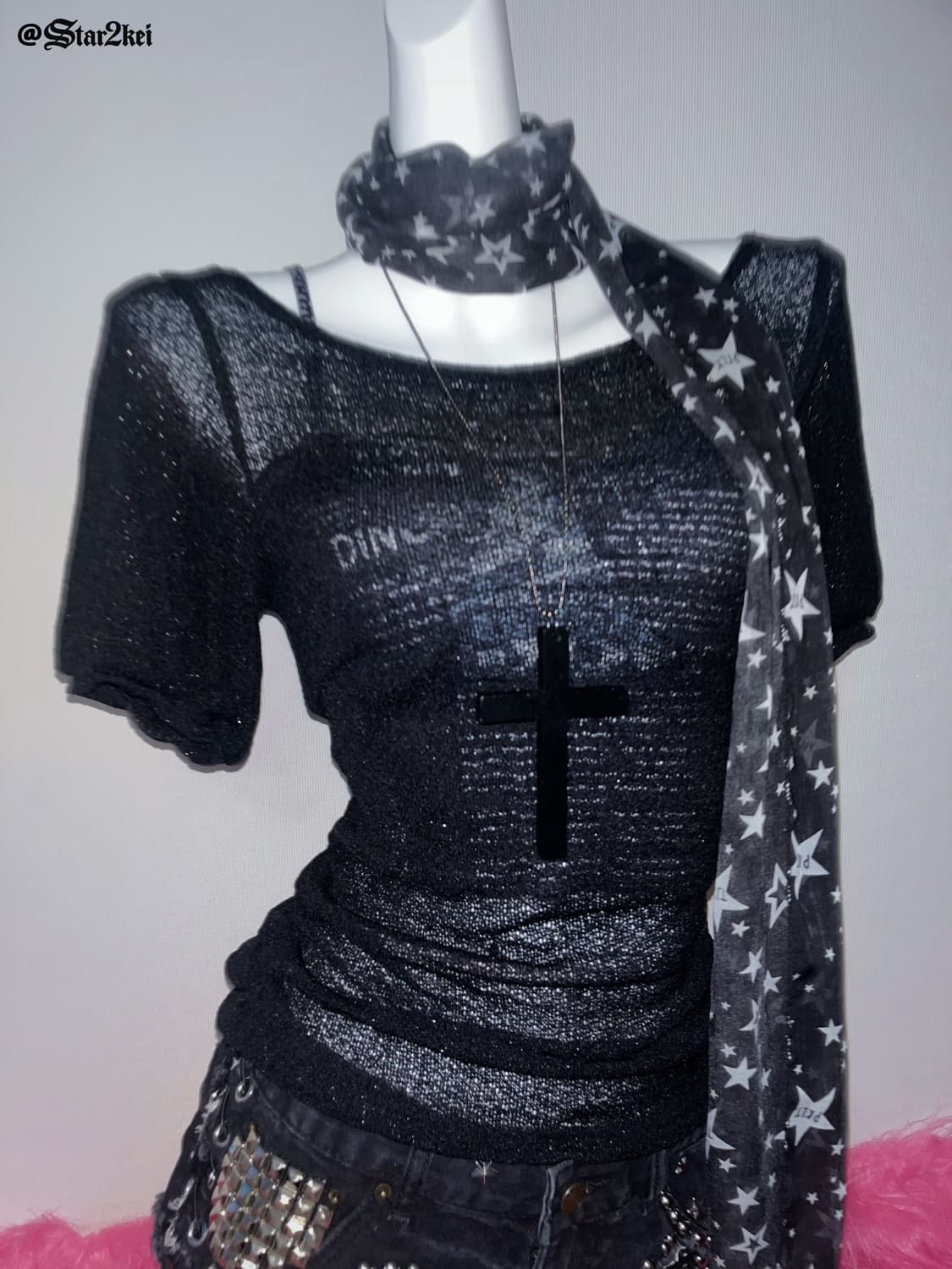 Cecil McBee 시스루 반팔탑 3 Peice Set 상품이미지6