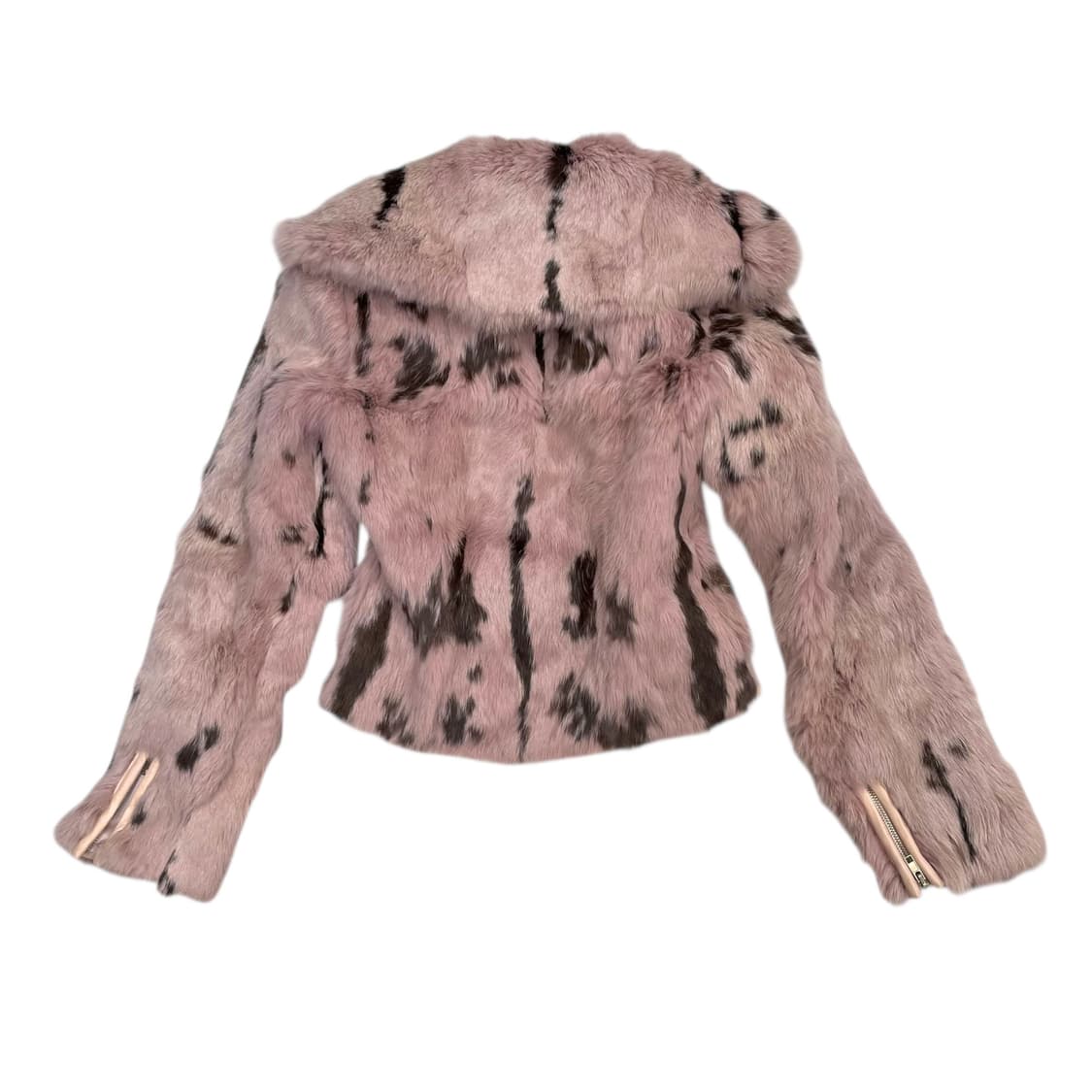 Real rabbit fur pink two-way  zip-up 상품이미지2