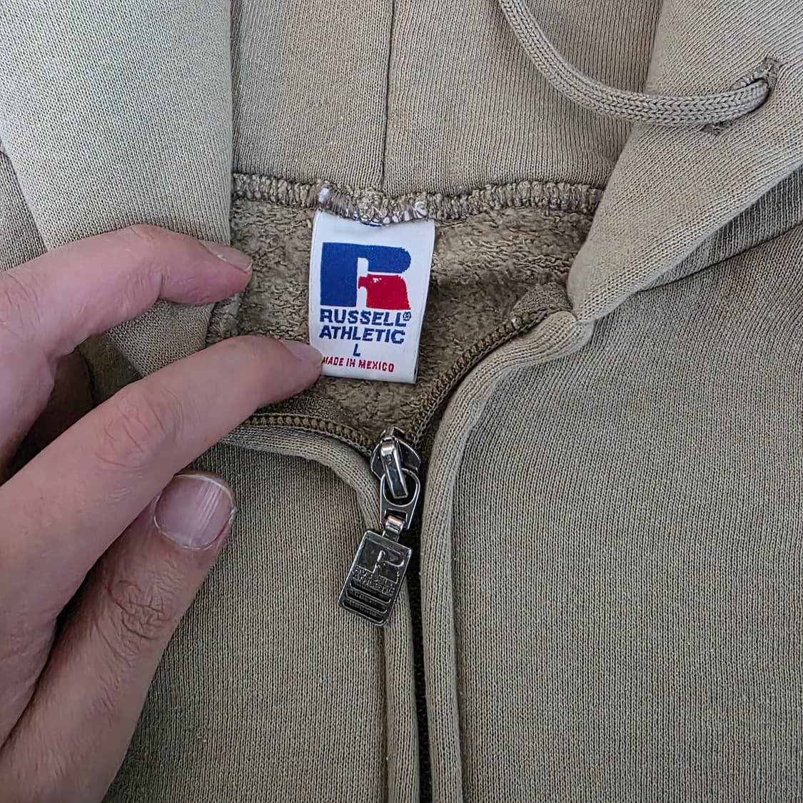 [L] 90s 빈티지 러셀 애슬레틱 후드집업 베이지 ver. 굿 상품이미지5