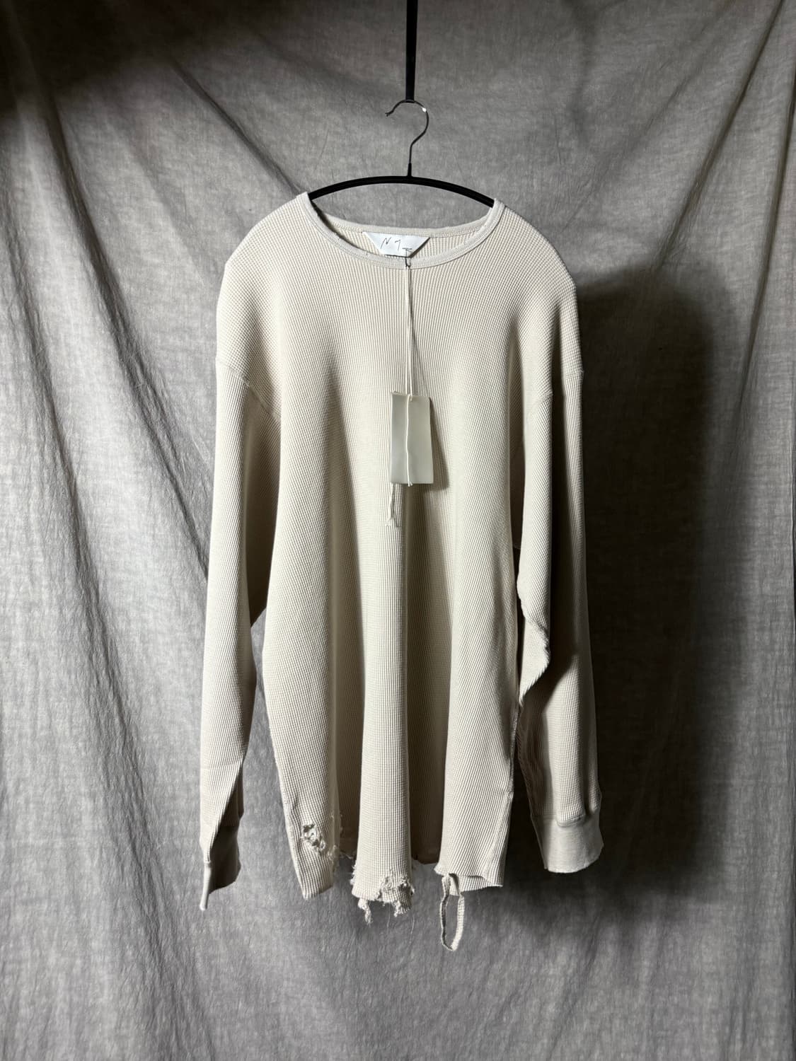 ANCELLM Distressed Waffle Knit  상품이미지3