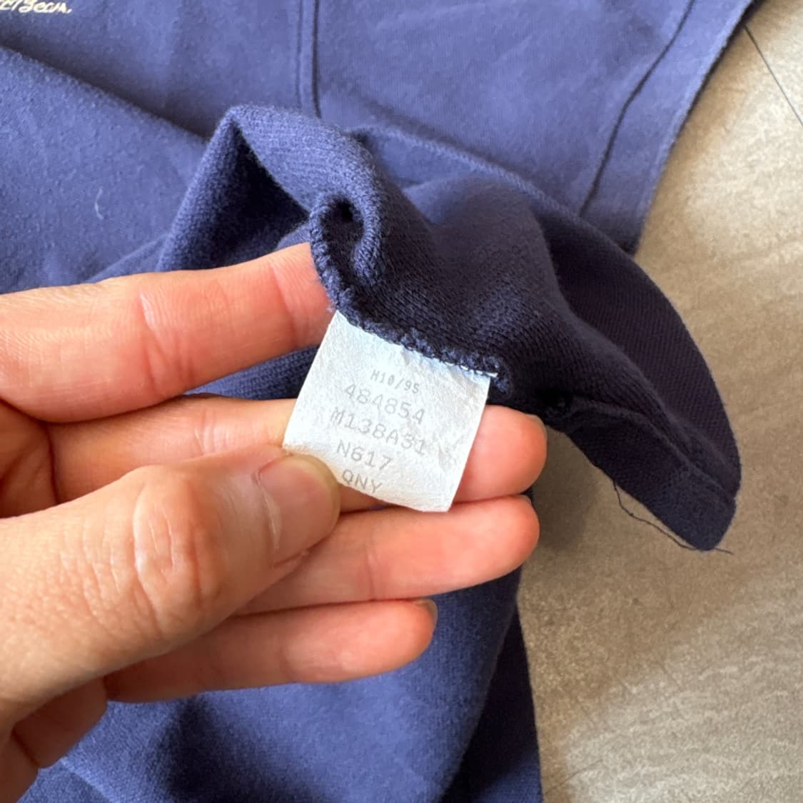 90년대 생산 L.L.Bean 엘엘빈 네이비 카라 티셔츠  상품이미지7