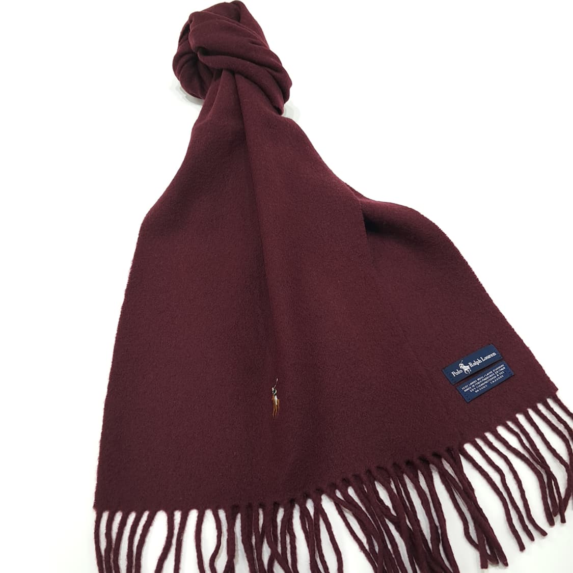 MX235 폴로 랄프로렌 버건디와인 램스울 목도리 머플러 상품이미지2