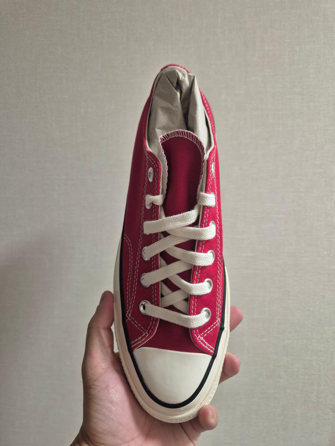 [새상품/260] 컨버스 척 70 로우 빈티지 캔버스 에나멜 레드 상품이미지2