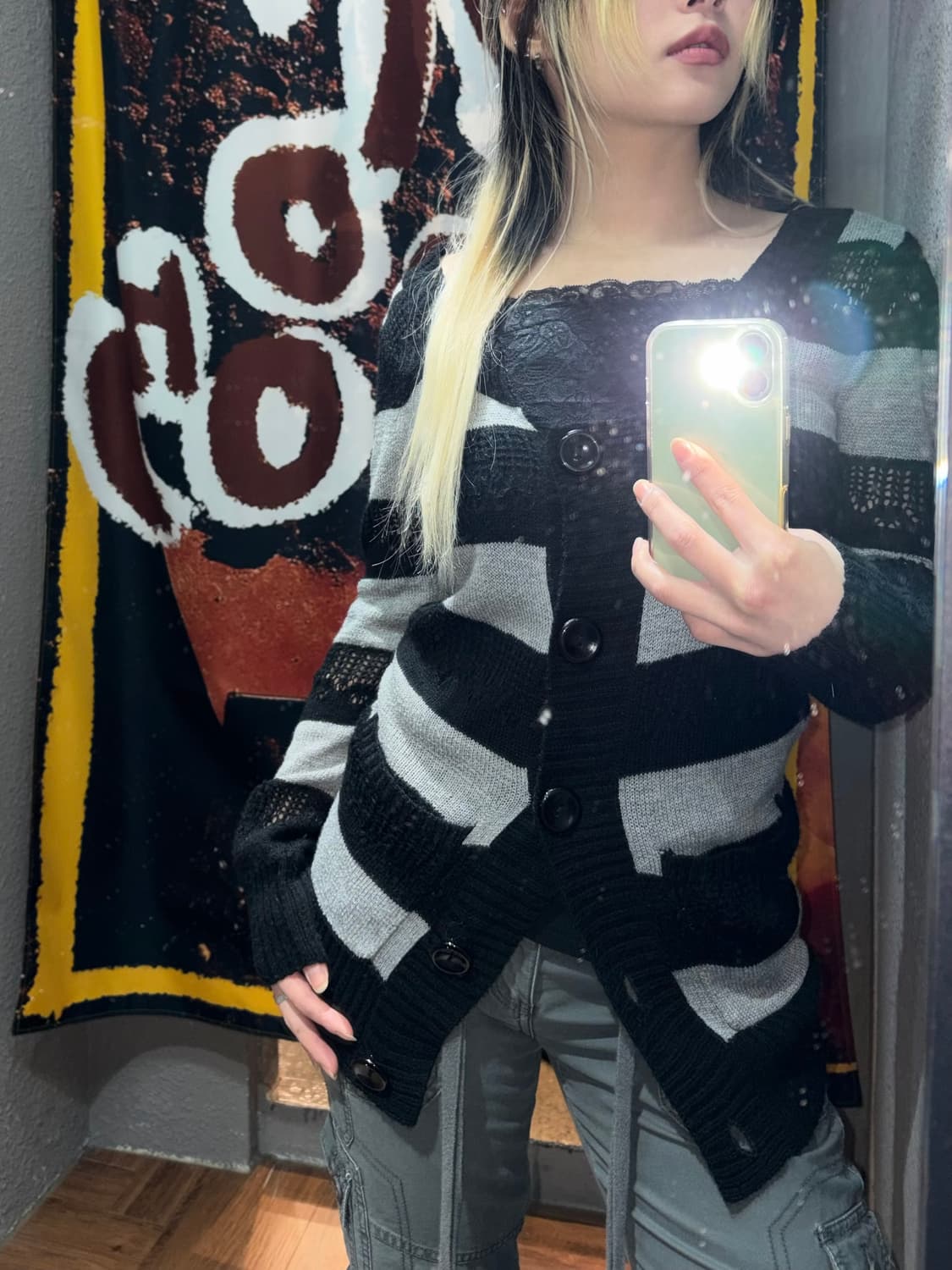 빈티지 스트라이프 가디건 상품이미지1