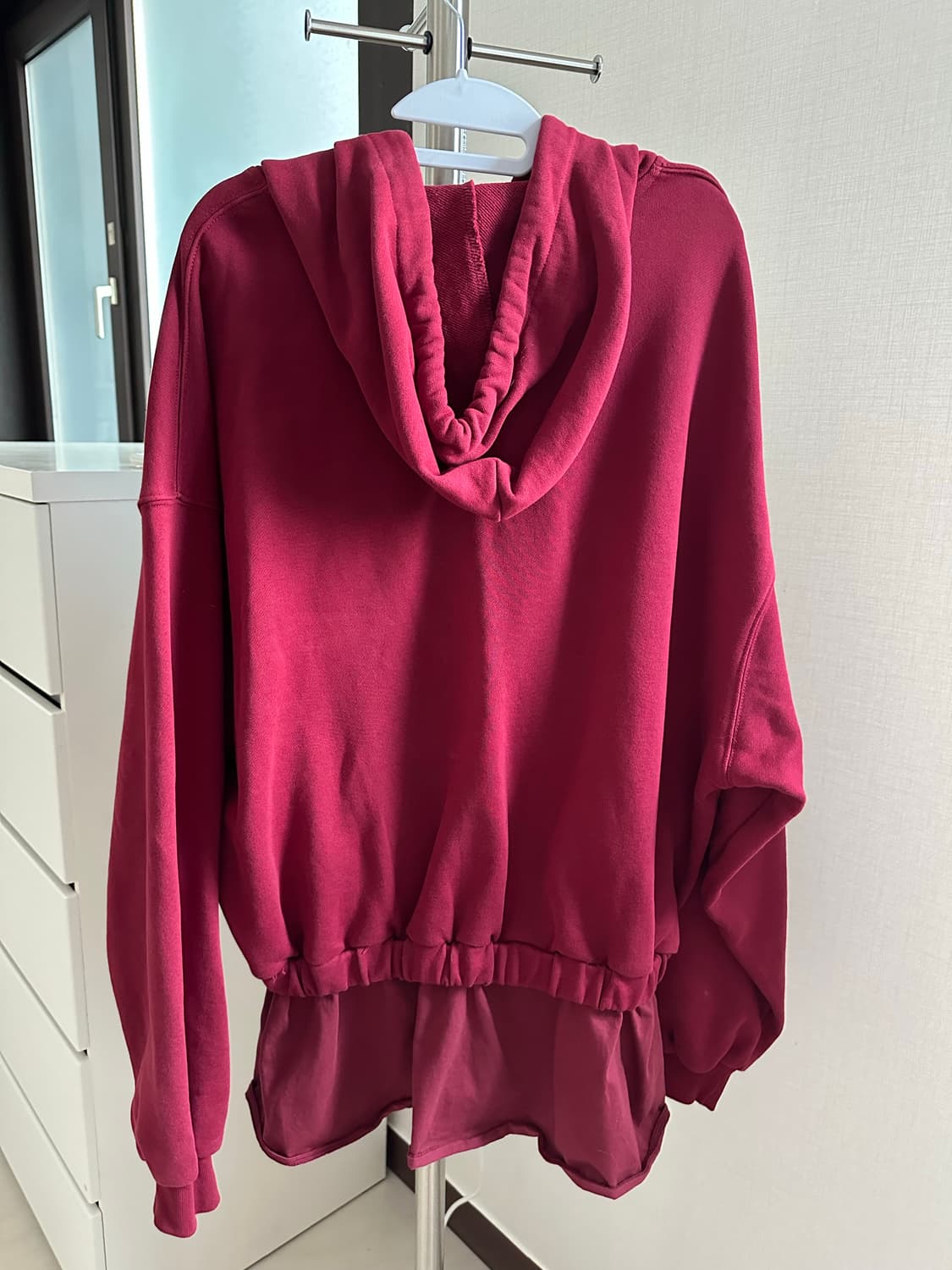 ACHIHARA 후드티 페이크 레이어드 루즈핏 롱 후디 상품이미지7