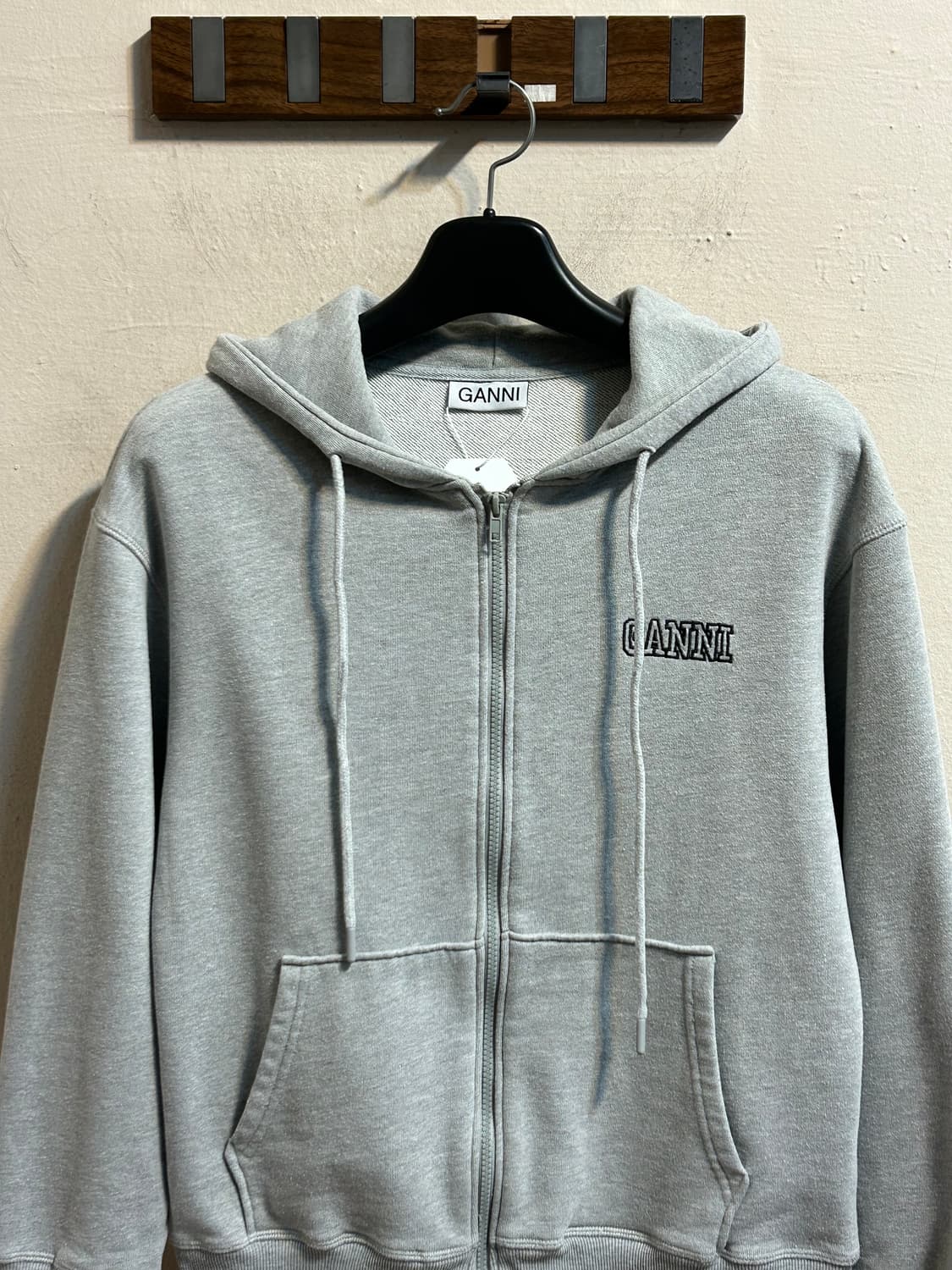 가니 오가닉 코튼 로고 후드집업 상품이미지3