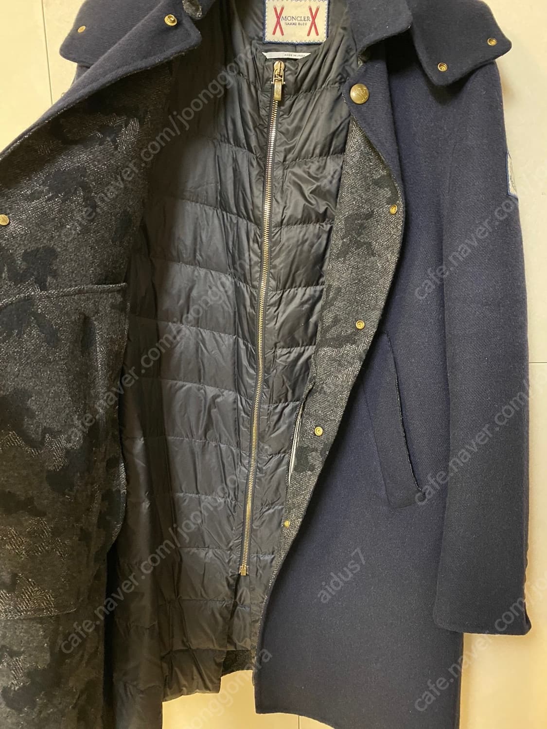 몽클레어 남성 감마블루 울코트 내피 탈부착 상품이미지5