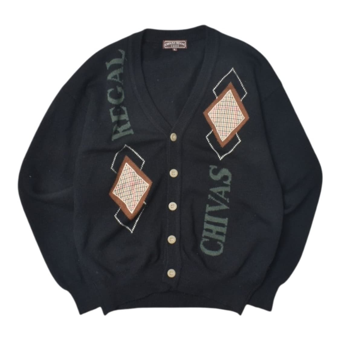 90S 아가일 패턴 가디건 L 상품이미지1