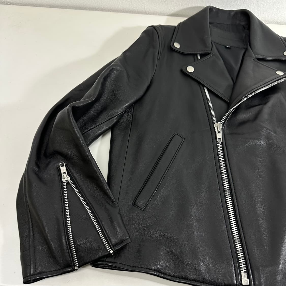 우먼M 55 스페로네 MAISON DE SPERONE 램스킨 가죽라이더 상품이미지2