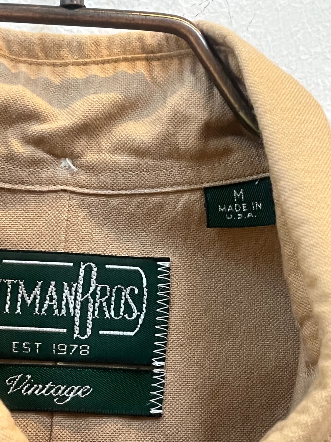 GitmanBros USA 베이지 코튼 셔츠 M 상품이미지7