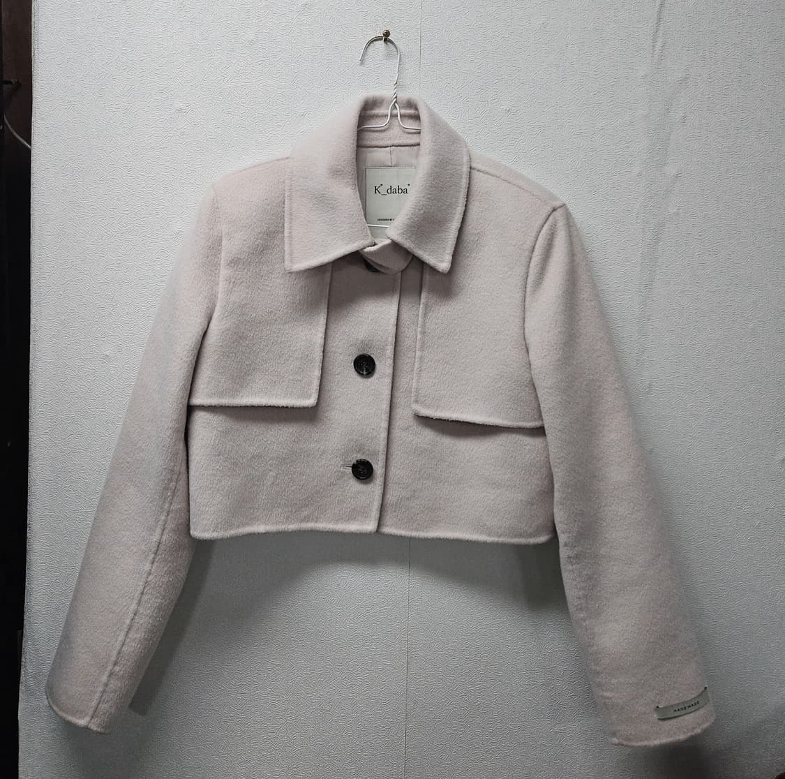 K'daba 크롭 울 코트 자켓 아이보리 핸드메이드  free 상품이미지1