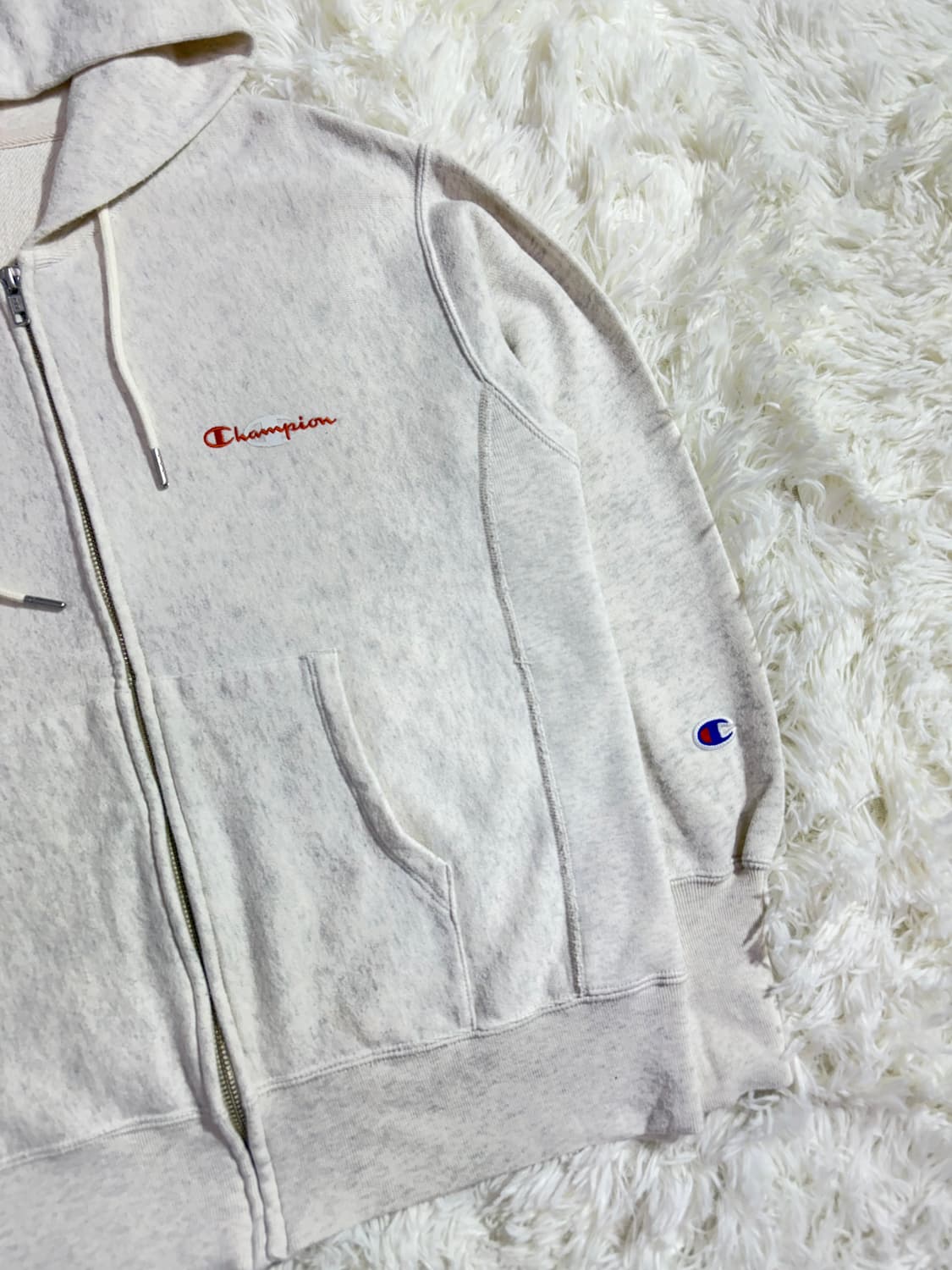 챔피온 리버스위브 크림 후드집업 상품이미지5