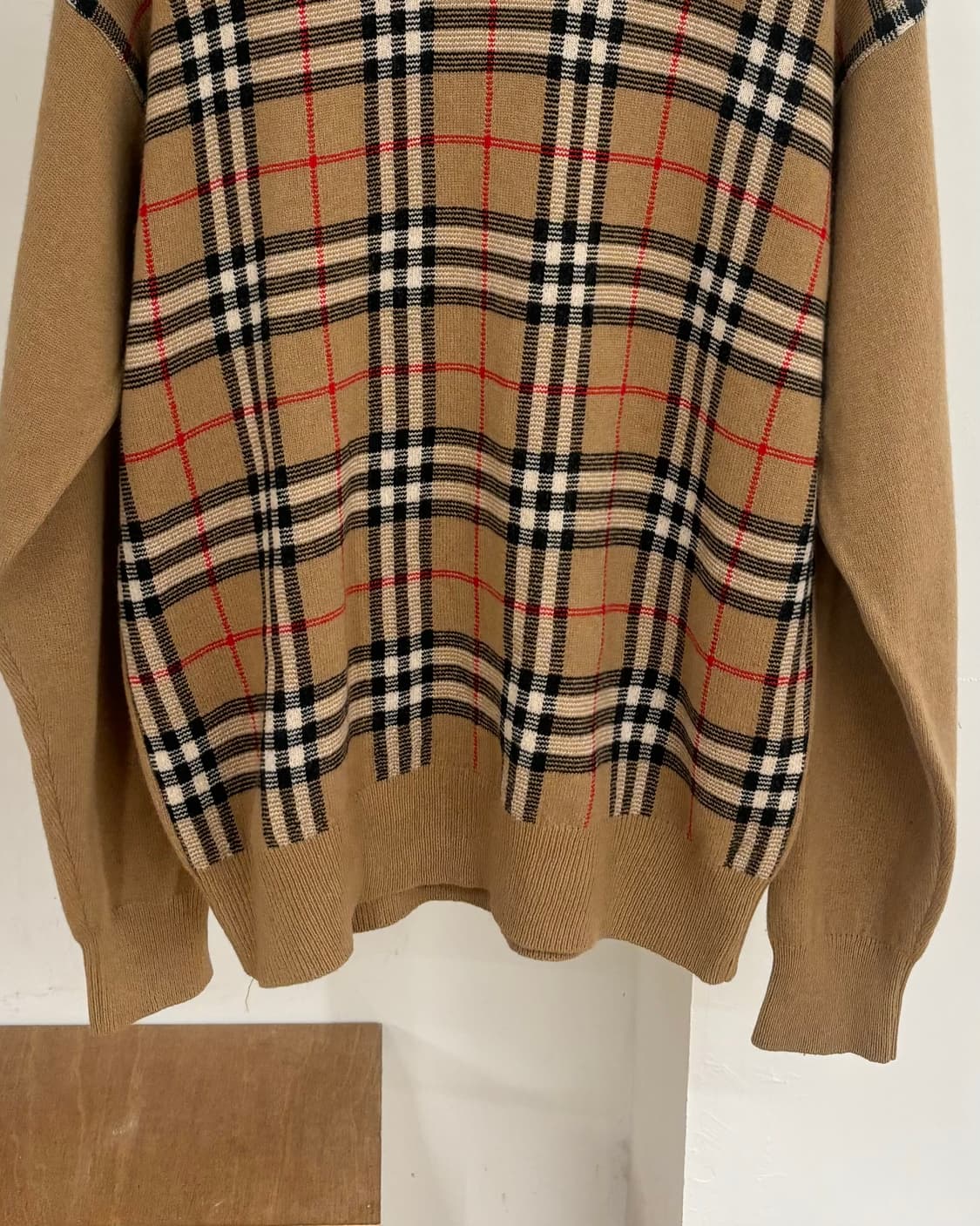 버버리 빈티지 베이지 노바체크 울 니트 상품이미지5