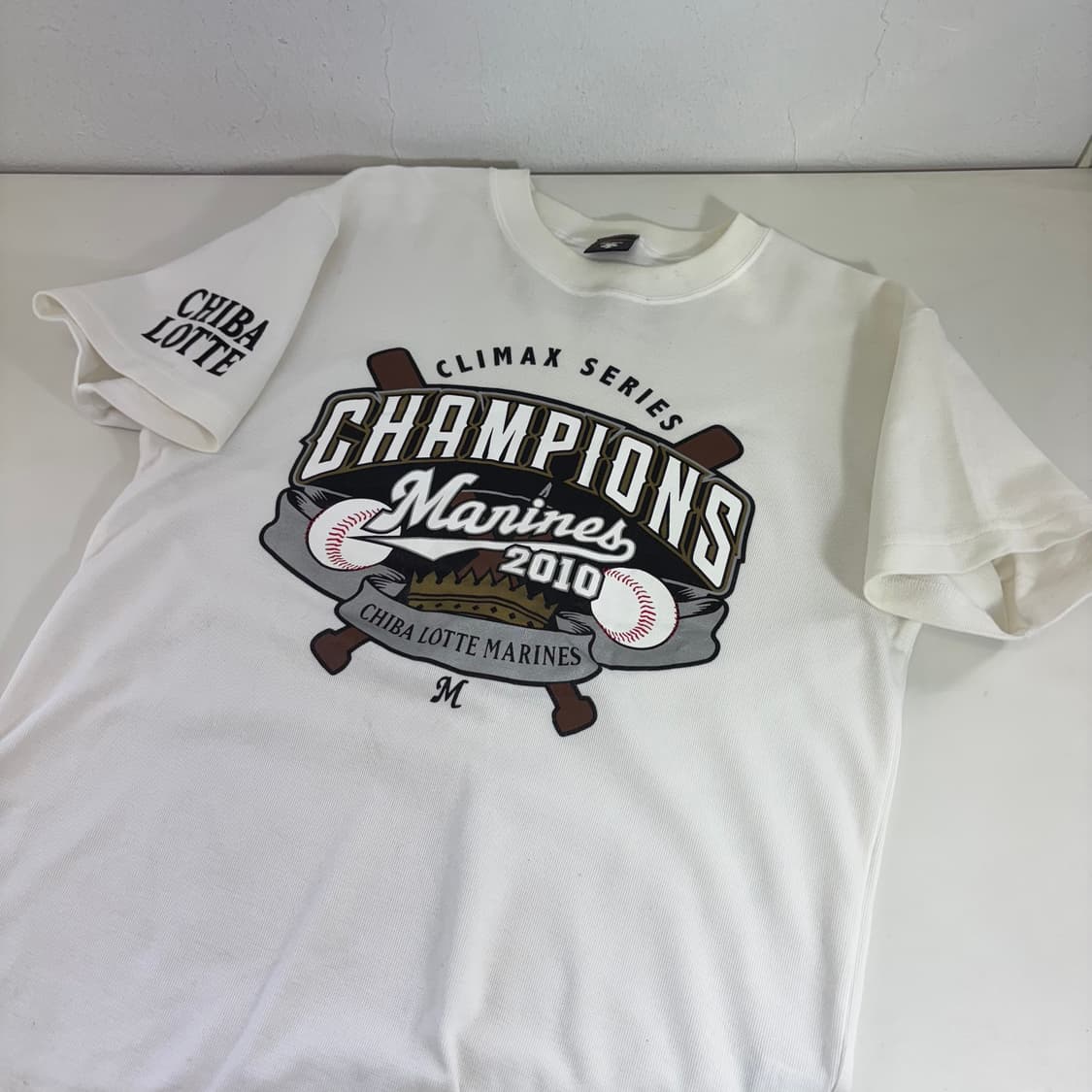 우먼M 데상트 크림화이트 NPB 치바롯데 챔피언스 반팔티 상품이미지2