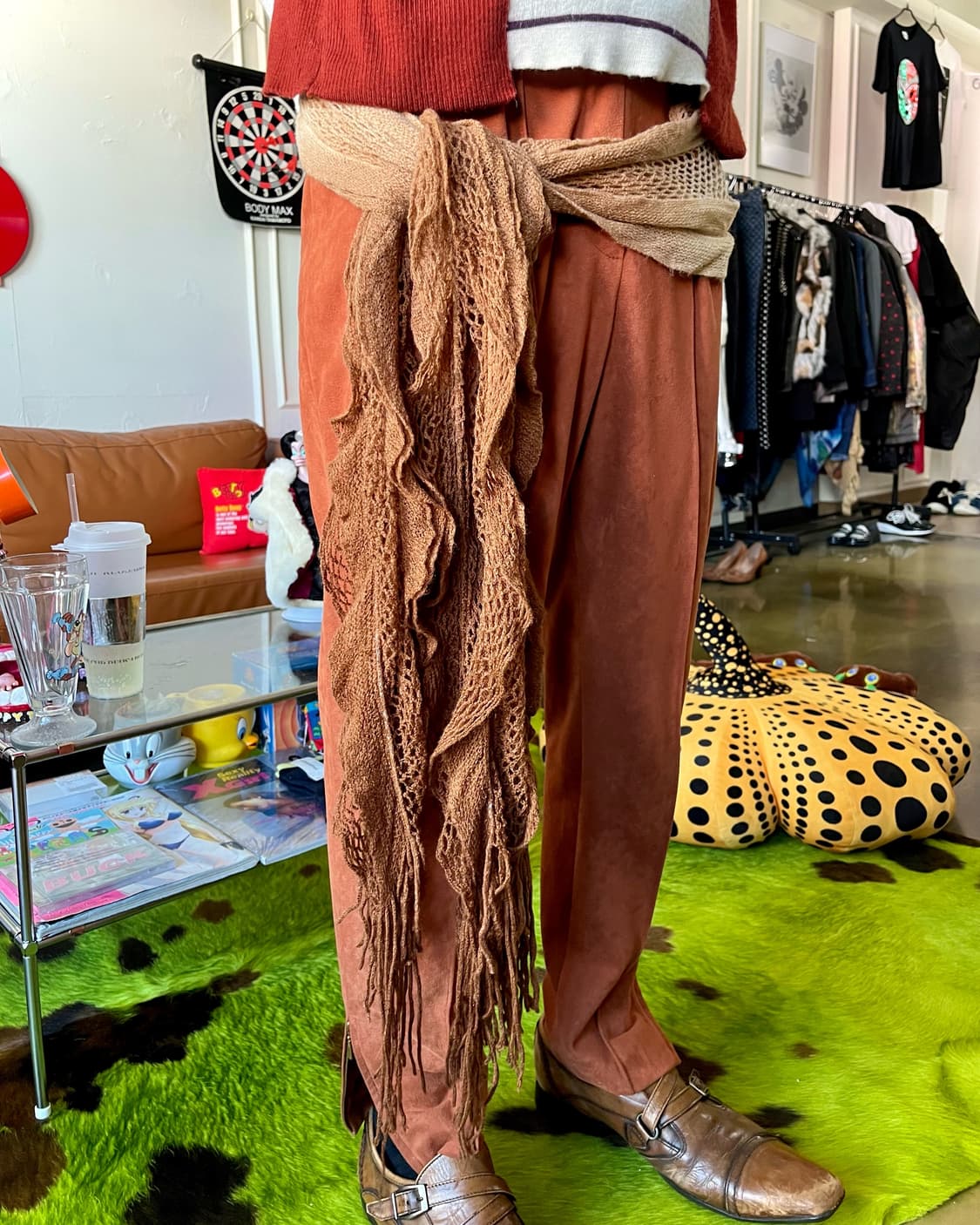 JPN Vintage Mesh Knit Long Muffler Scarf 상품이미지2