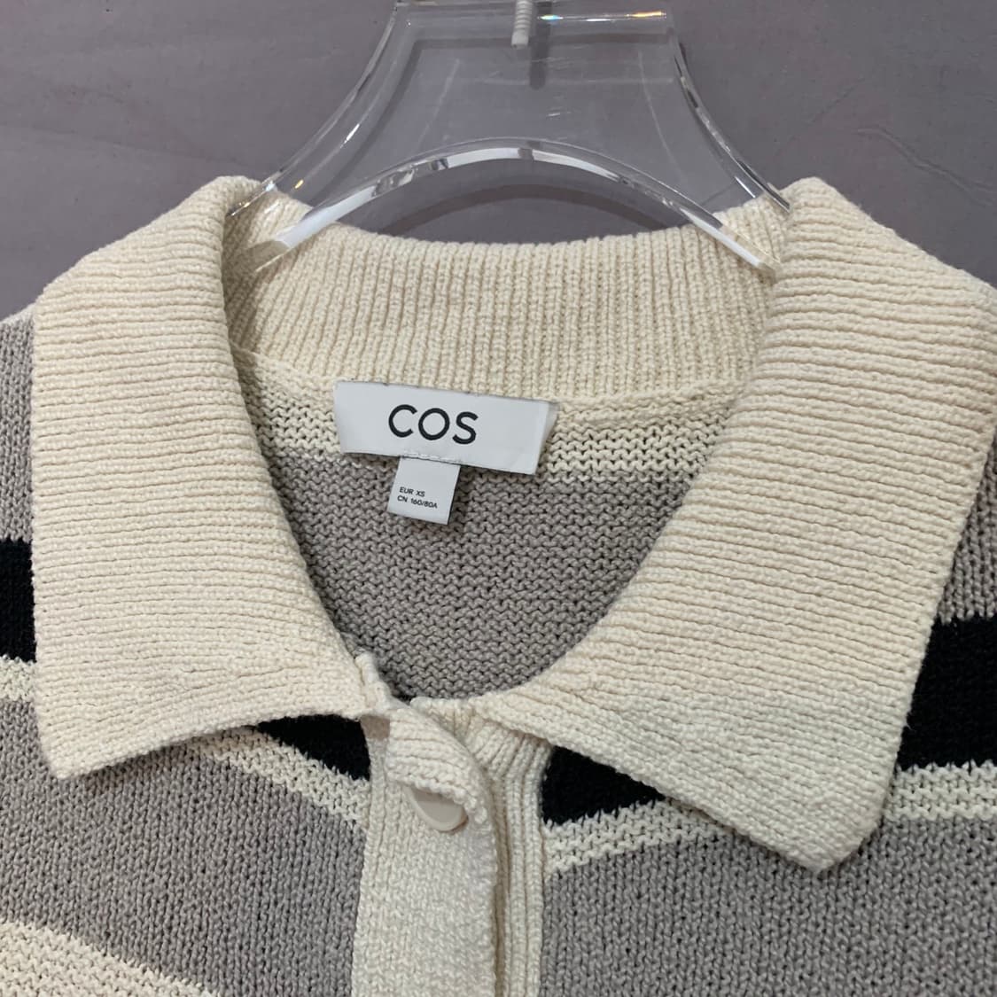 XS COS 코스 쇼트 슬리브 스트라이프 반팔 가디건 상품이미지4