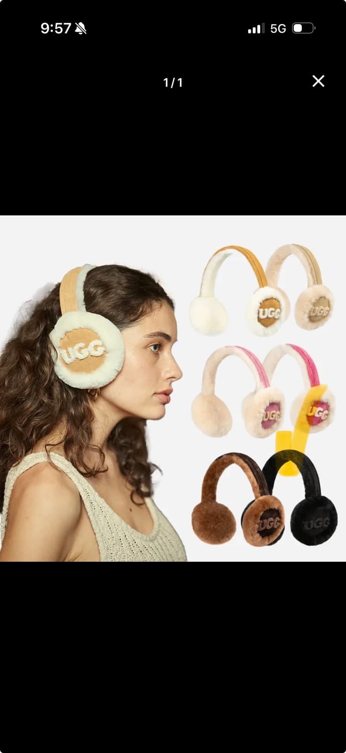 UGG 호주 귀마개 블랙 새상품 상품이미지1