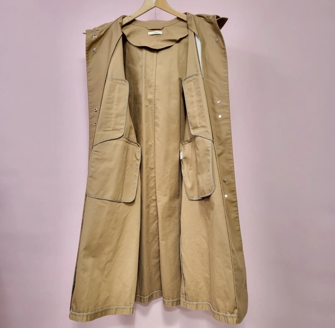 시스템 후드 롱 코트 55 오버핏 상품이미지4