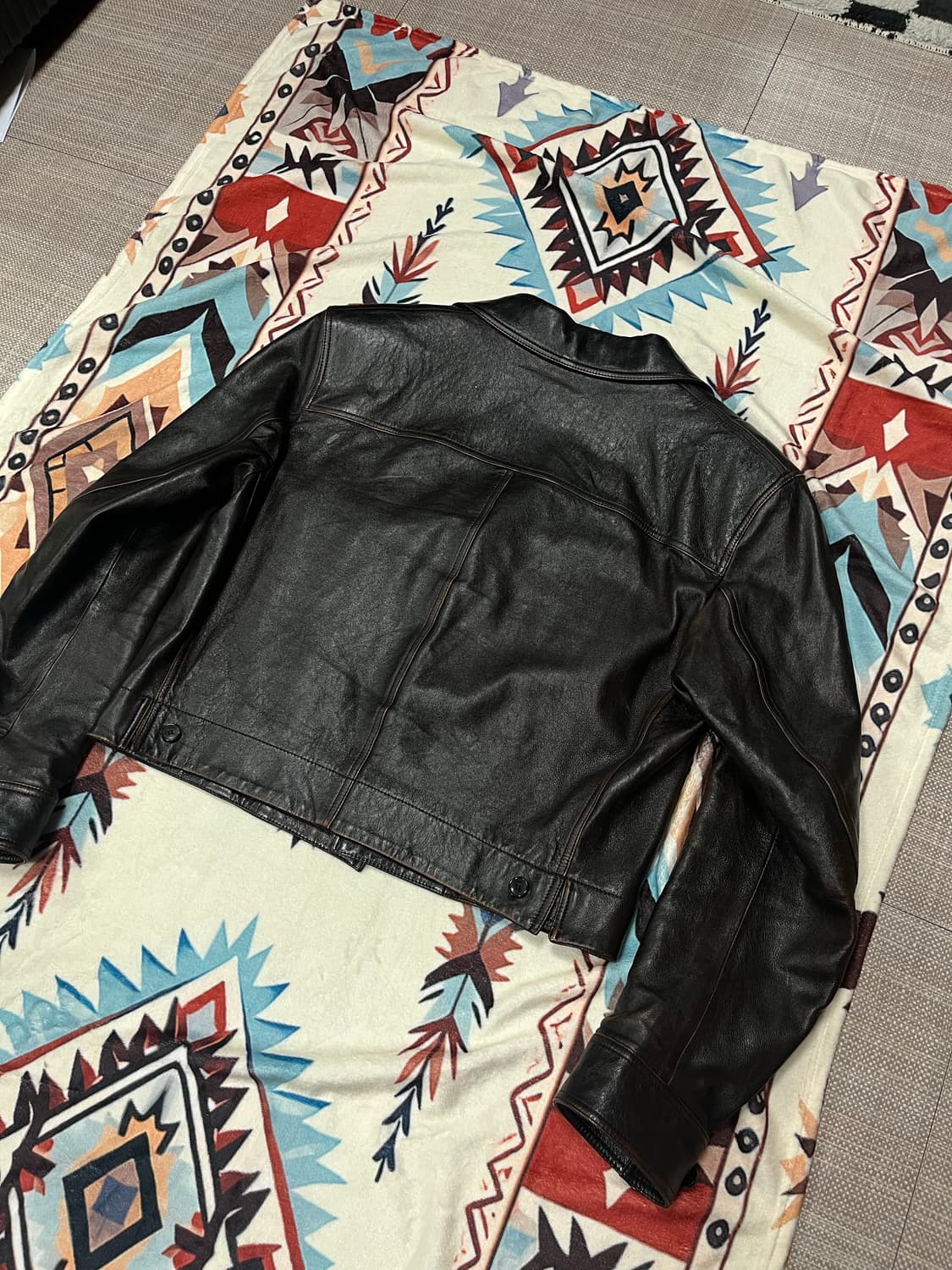 렉토 밀리터리 숏 레더 자켓 L  상품이미지5