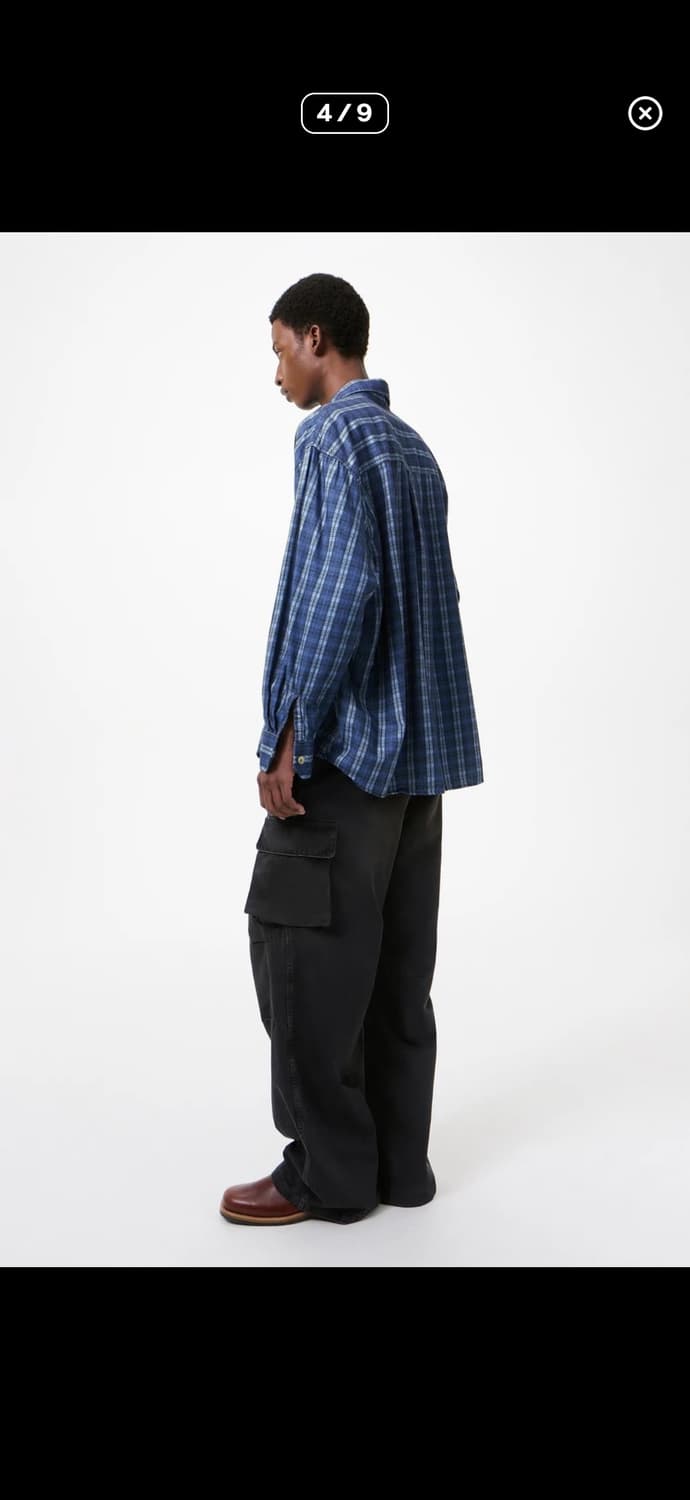 아워레가시 보로우드 셔츠 체크 플리즈 프린트 상품이미지2