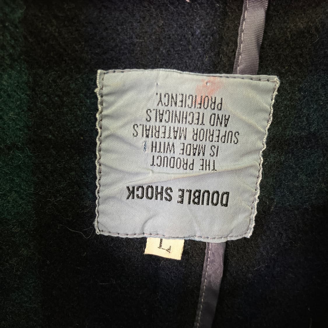 Double Shock 체크 울 더플 롱코트 L 상품이미지3