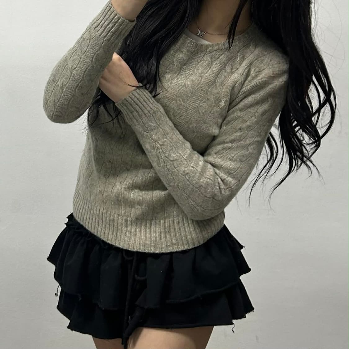 폴로 랄프로렌 울 캐시미어 프리미엄 케이블 니트 스웨터(L) 상품이미지2