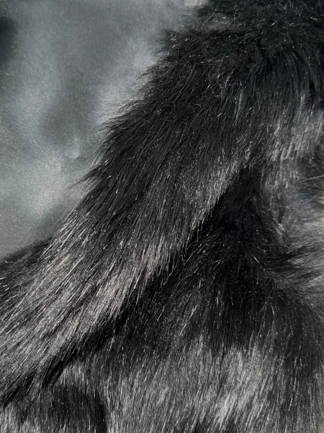 빈티지 블랙 퍼 크롭 베스트 슬리브리스 상품이미지3