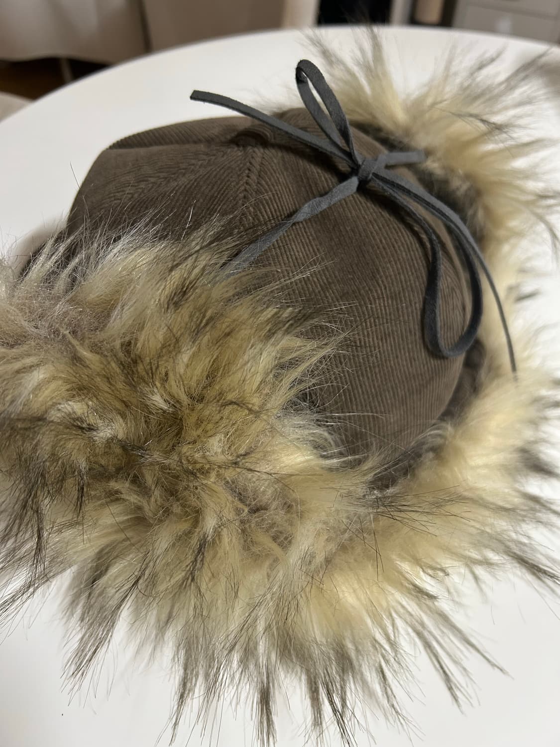 Open Yy 포우 퍼 코듀로이 이어플랩 캡 카키 상품이미지2