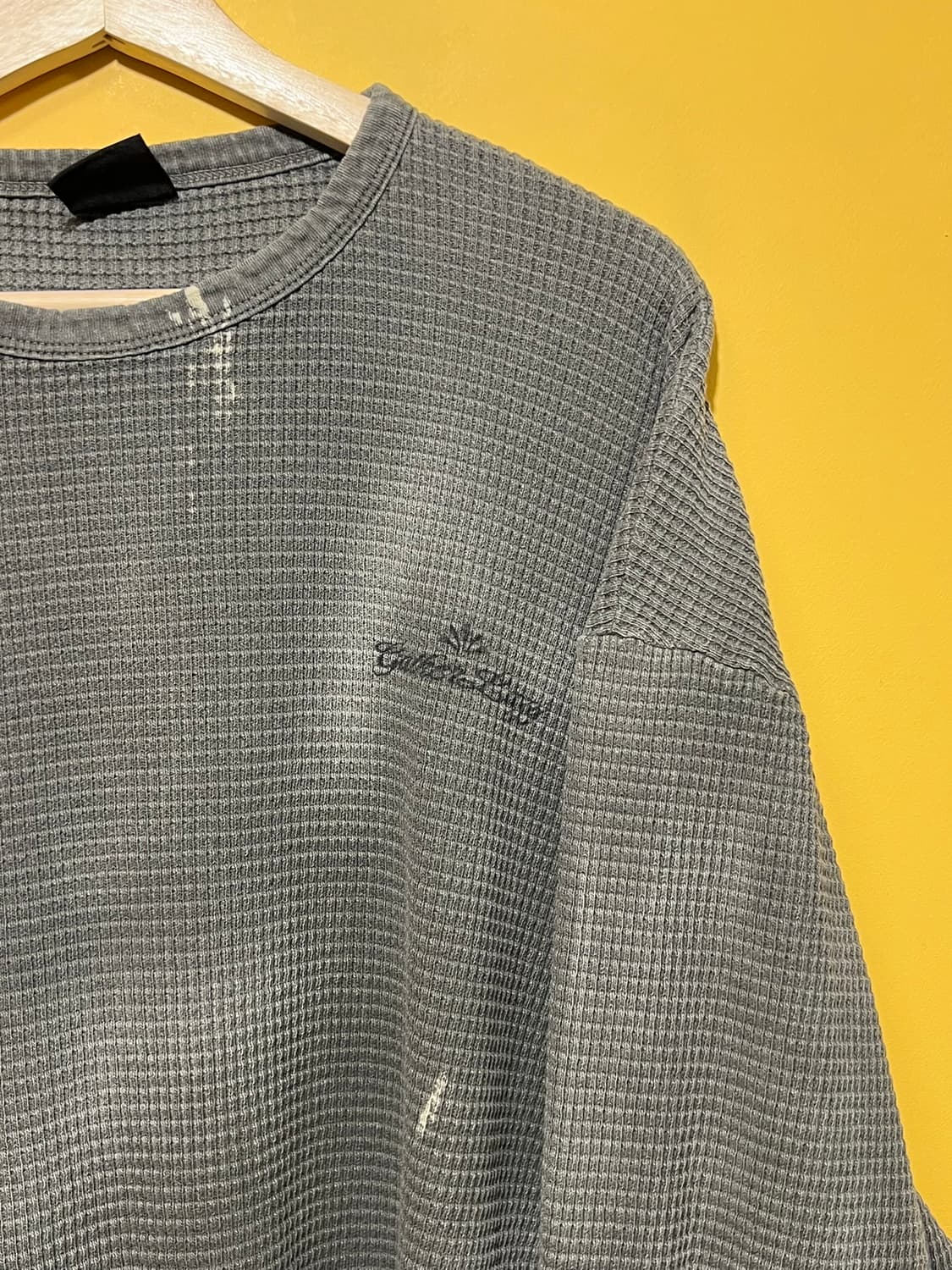 [1] 게더레이지 와이드 컷 와플 슬리브 워시드 카키 상품이미지2