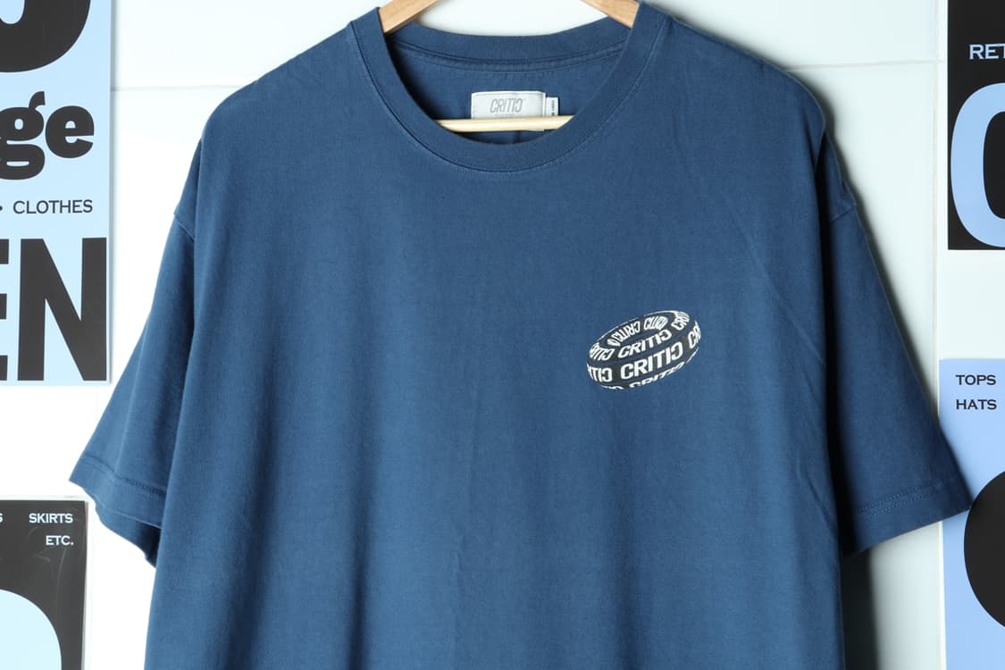 (M-XL) 크리틱 반팔 티셔츠 Y2K 프린팅 피그먼트 블루-7B02 상품이미지3