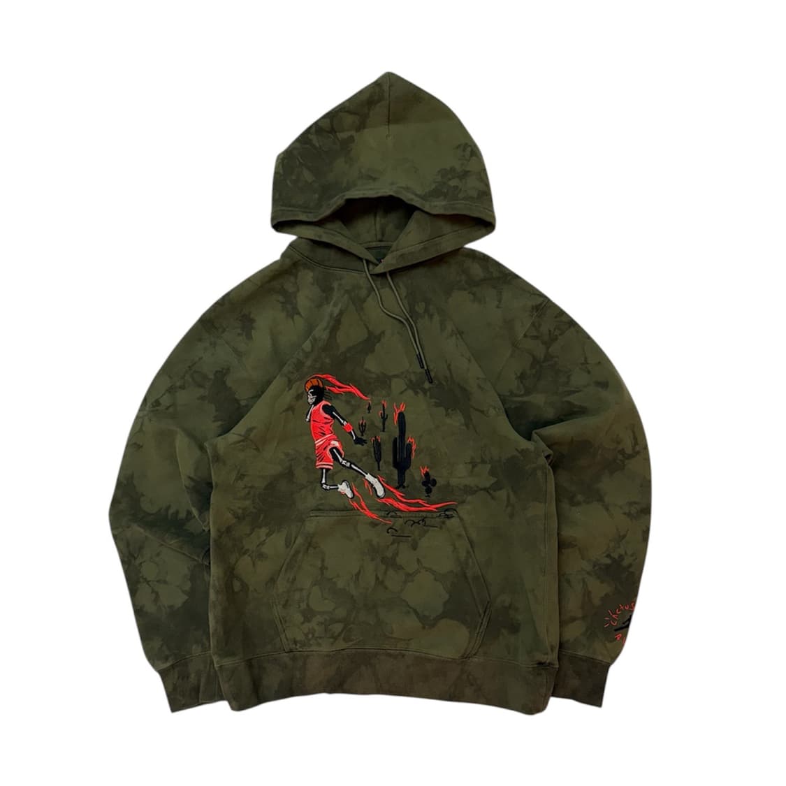 나이키 조던 X 트래비스 스캇 워시드 스웨이드 후드티 올리브 상품이미지1
