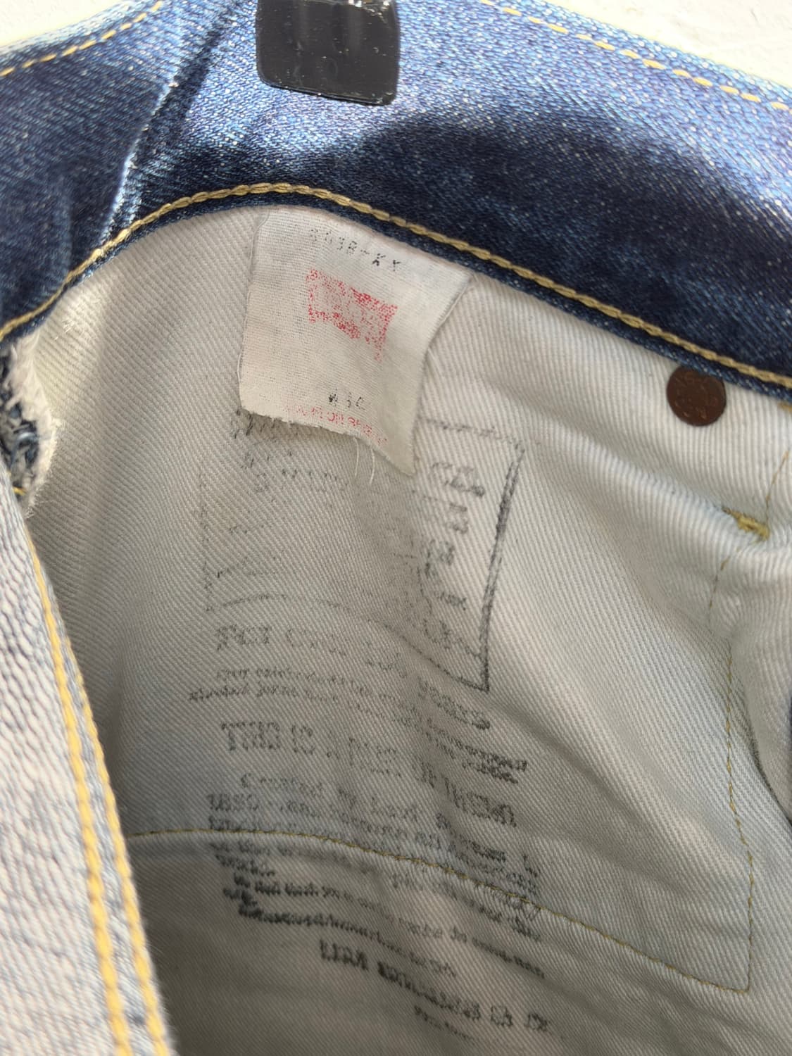 Levis 503B Big E 셀비지 데님 진 34x36 상품이미지8