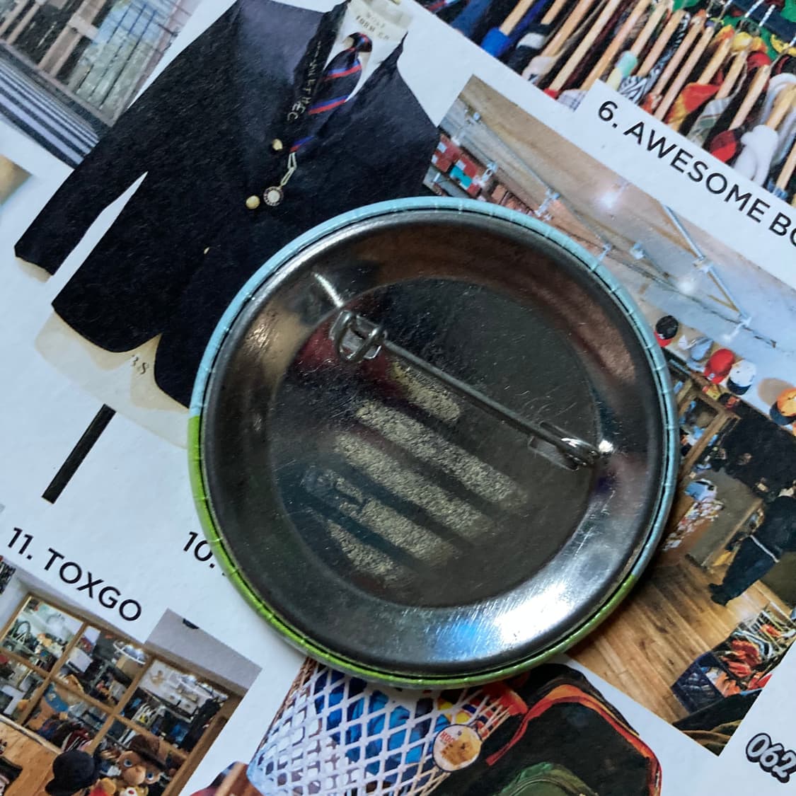 빈티지 HIPPO 발렌타인데이 프린팅 핀 버튼 뱃지 브로치 악세사리 상품이미지2